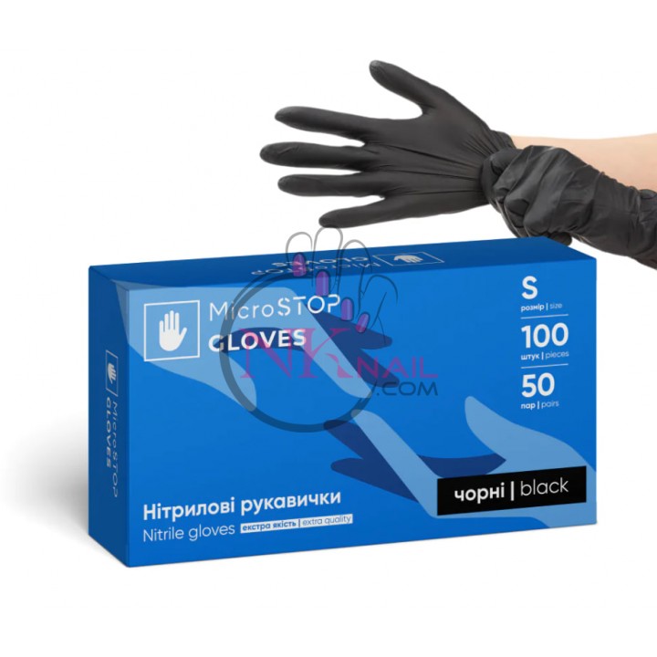 Рукавички MicroStop чорні, розмір S 50 пар